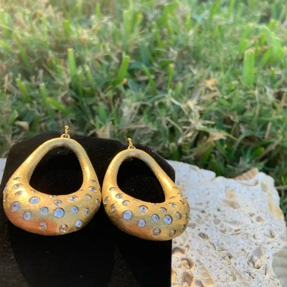 Rivka Friedman Gold Clad Crystal Earrings - Picture 7 of 11